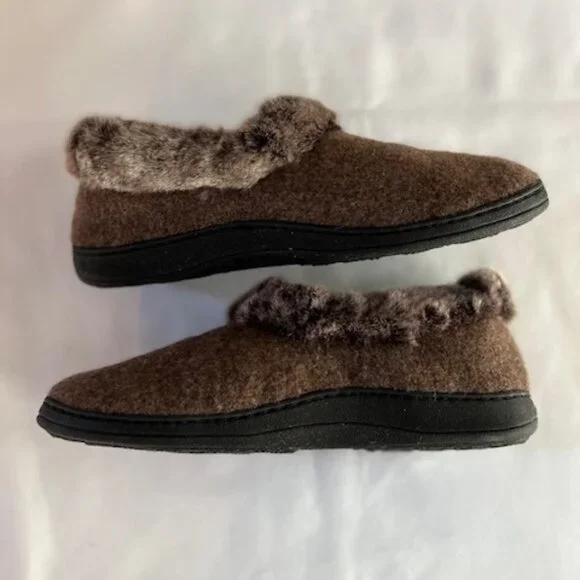 ACORN | Faux Chinchilla Collar Slippers Indoor-Outdoor - Like NEW! - Picture 4 of 6